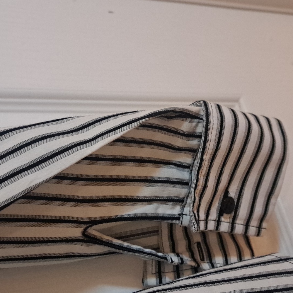 Worthington Stretch, Black and White Striped Shirt - Picture 6 of 7
